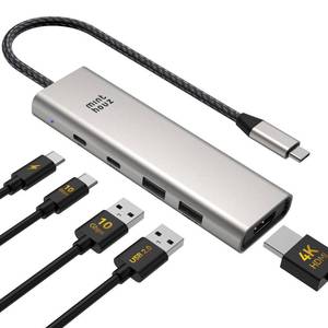 lot 12161 image: Minthouz USB C Hub,5-in-1 USB Hubs with 4K 60hz Display with 125W PD10Gpbs USB-A Data PortsUSB C Dongle,USBC Splitter Multiport Adapter for MacBook ProAir,Iaptop USB hub