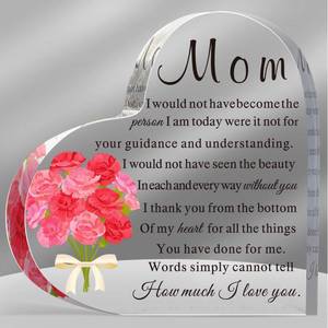 lot 12166 image: Kathfly Mother Birthday Gifts for Mom from Daughters Son Meaningful Ideal Acrylic Heart Keepsake Paperweight for Mothers Day Anniversary