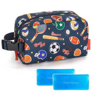 lot 12170 image: Choco Mocha Snack Bag for Kids Small Cooler Bags Insulated and Freezable Snack Bag For School Toddler Snacks Bag, Balls Blue
