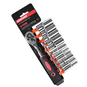 lot 12171 image: Egofine 13PCS 14in Drive Deep Socket Set,Metric(4-14MM),6-Point, Cr-V Steel