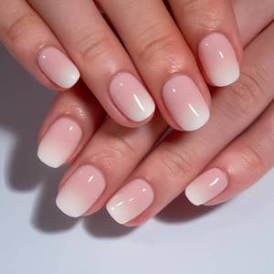 lot 12174 image: CurvLife Nude Ombre Press On Nails Extra Short � 30PCS Short Square Soft Gel Fake Nails, Natural Gradient Glue On Nails Kit for Women, Easy At-Home Salon Manicure (Nude White)