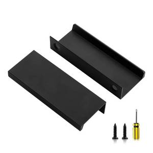 lot 12178 image: Ravinte 6 Pack Finger Pulls for Cabinets 80mm3.15in Length Black Edge Pulls Matte Black Finger Cabinet Pulls Concealed Handles for Kitchen Drawer Finger Edge Pull Tab Handle