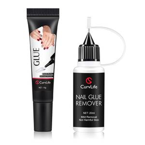 lot 12179 image: Curvlife 10g Semi-Solid Glue and 20ml Pinpoint Glue Remover Kit - Gel for Press on Nails, Quick Dry No UV Lamp Needed with Gentle Non-Acetone Remover, Fake Nail Tips