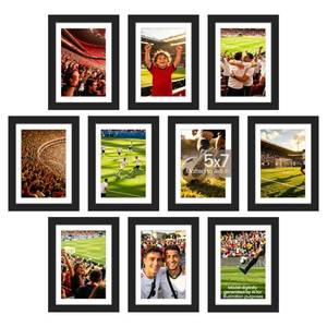 lot 12221 image: upsimples 5x7 Picture Frame Set of 10, Display Pictures 4x6 with Mat or 5x7 Without, Multi Photo Frames Collage for Wall or Tabletop Display, Black