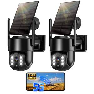 lot 13817 image: Solar Security Cameras Wireless Outdoor, 5G2.4G Solar WIFI Cameras for Home Security,Solar Powered Outside Camera Wireless,Human Detection, Color Night Vision, 2-Way Talk for home PorchGarageYard