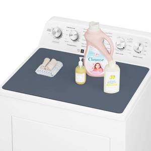 lot 13820 image: CSKY 1Pc Washer and Dryer Covers for the Top, 25.517.5 Fabric Laundry Countertop Mat, Anti-Crease Rolled Packaging, Non-Slip Rubber Base, Washer Dryer Topper for Top Load Machine (Slate Gray)