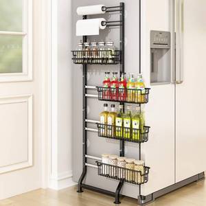 lot 13830 image: BUKFEN 6-Tier Slim Corner Shelf, Spice Rack Next to Fridge Slim, Narrow Storage Cabinet Organizer for Kitchen, Bathroom, Laundry Room