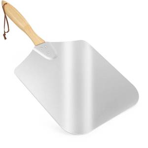 lot 13832 image: Skyflame Kitchen Supply Aluminum Pizza Peel with Wooden Handle 14-Inch x 16-Inch, Large Pizza Paddle for Baking Homemade Pizza Bread