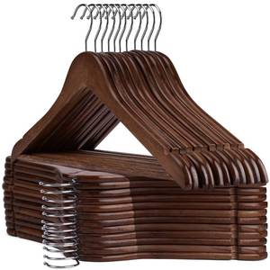 lot 13847 image: UINICOR Wooden Hangers - 30 Pack - Clothes Hanger for Daily Used,Heavy Duty Wood Hangers with Precisely Cut Notches,Coat Hanger for Closet, Clothes Hangers for Shirt Suit Dress (Walnut)