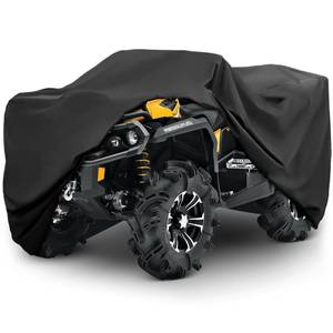 lot 14005 image: XYZCTEM Premium ATV Cover,210D Oxford Fabric Protection Against Water, UV, Wind. Quad Cover for Can-am,Suzuki,Kawasaki, Honda, Yamaha, Polaris,and More.4 Wheeler Accessories(Black,82 inch)