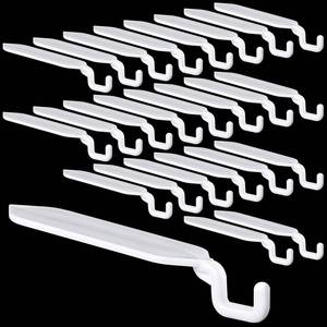 lot 14010 image: Yinkin 24 Pcs Flat 3in Light Hooks Plastic Hooks Christmas Light String Hanging Patio for Solid Insulated Aluminum String Hanging up to 4 Lbs