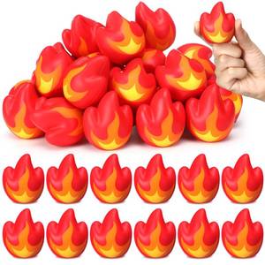 lot 14044 image: Soulchen 48 Pcs Flame Stress Balls Funny Fire Squeeze Stress Relief Toys for Kids Adults Fire Themed Party Favors Fidget Appreciation Gifts for Office Coworker Birthday Office Stuffer (Flame)