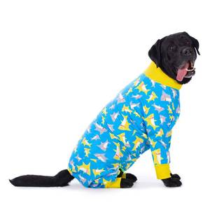 lot 14046 image: Dog Pajamas Jumpsuit for Medium Large Dogs,Lightweight Dog Pjs Clothes Apparel Onesies,Shirt for Large Size Dogs After Surgery, Full Belly (32 (Chest 32.28 in  Backlength 22.05 in), Blue Dinosaur)