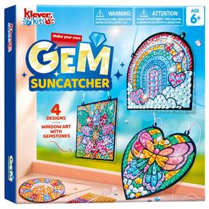 lot 14048 image: Klever Kits 4PCS Window Art Suncatcher Kits, Fun Gem Painting Kits, Diamond Art and Crafts for Boys Girls, Great Crafts Gift for Kids Birthdays Christmas Ages 6