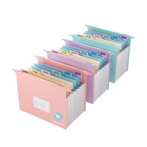 lot 14059 image: Expanding Hanging File Folders for Filing Cabinet, 7 Accordion Pockets, 1.2 Expandable, Multi-Color Tabs, Letter Size, 50percent Wheat Straw, 3 Pack (Assorted Pastel)