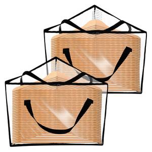 lot 14072 image: JelaDynore Clothes Hanger Organizer Bag- 2 Pack Triangular Large Hanger Storage Holders with Handle for Space Saving, PVC Waterproof Transparent Hangers Stacker Container for Closet Laundry Rooms