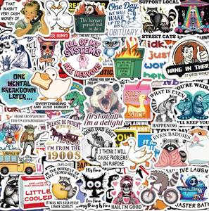 lot 18166 image: 300 Pcs Funny Stickers for Adults, Water Bottle Vinyl Meme Laptop Waterproof Cute Sticker Pack, Scrapbook Planner Journal Stickers Supplies Gifts for Men Women Hard Hat Bumper