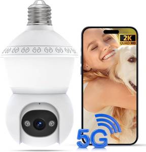 lot 18188 image: Seeborder Smart Light Bulb Security Camera,5Gand2.4G Security Cameras Wireless Outdoor,2K Light Bulb Camera, 360° Camera for Home Security,AI Detection,Smart Night Vision, Two-Way Audio (White 1 Pack)