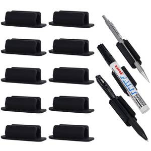 lot 18192 image: ZFbuhuo 10 PCS Pen Holder for Desk, Adhesive Pen Holder for Classroom Clipboard Attachment, Silicone Pencil Holder and Marker Holder for School Office Desk Accessories,Teacher Supplies(Black)