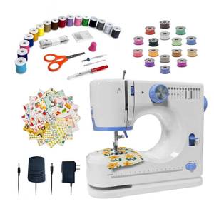 lot 19576 image: Stoigeld Sewing Machine for Beginners with 20Pcs Fabric and 32Pcs Sewing Threads Kit,Portable Sewing Machine with 12 Built-in Stitches and 2 Speed(High-Low Speeds)-SM-725 (Open Box, May Be Missing Pieces)