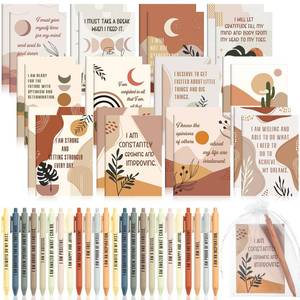 lot 19581 image: Mooliwe 96 Pcs Positive Affirmation Gift Set Gratitude Notebooks with Pens Small Bags Motivational Encouragement Notepads Daily Affirmations Journal for Women Stress Relief Self Care (Rainbow)