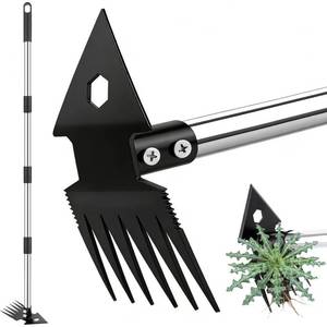 lot 19591 image: 2-in-1 Weed Puller Tool,Dual-Head Garden Hoe Weeder Tool with Long Handle,Heavy Duty Manganese Steel Weeding Tool for Gardening,Uprooting Weed Remover for Yard Lawn Patio and Garden
