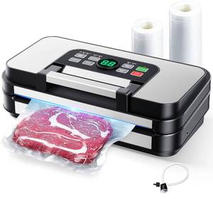 lot 19597 image: 95Kpa Precision Pro Vacuum Sealer, with Double Heat Seal and Dual-Pump for DryMoist Food, 2X Strength, Food Vacuum Sealer Machine, Silver-Grey