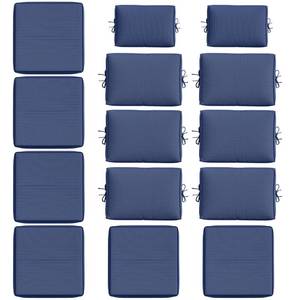 lot 19599 image: Kimunuk 14 Pcs Outdoor Cushion Slipcovers All-Weather Patio Cushion Covers, Replacement Waterproof with Zipper for Patio Furniture, Sectional Couch 3 Sizes, Covers Only