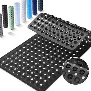 lot 19601 image: Yimobra Bathtub Mat Non Slip, 34.5inX15.5in Long Shower Mat for Inside Shower, Machine Washable Bath Mat with Drain Holes and Strong Suction Cups, Soft on Feet, Bathroom Essentials, Black