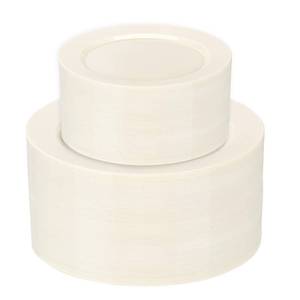 lot 19605 image: I00000 102 Pcs Ivory Plastic Plates, Disposable Party Plates Include 51 Ivory Dinner Plate 10�� and 51 Plastic Dessert Plate 7�� Perfect for Birthday, Party and Wedding