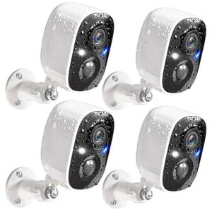 lot 19616 image: GMK Security Cameras Wireless Outdoor 4 Pack, 2K Battery Powered Cameras for Home Security, Color Night Vision, Motion Detection, 2-Way Talk, IP65 Waterproof, Remote Access, CloudSD Storage