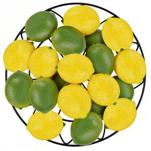 lot 19625 image: Toopify 20PCS Fake Lemons, Yellow Green Artificial Lemons, Matte Finish Fruit Decor for Kitchen Fruit Bowl Table Centerpiece and Photography