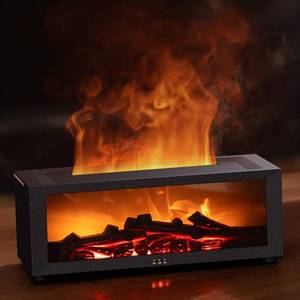 lot 19632 image: Essential Oil Diffuser, Fireplace Flame Oil Diffuser - Aromatherapy Aroma Humidifier, Upgrade 7 Colors Noiseless Remote Control - Perfect for Bedroom Home Office (150ml Fireplace Flame, Black)