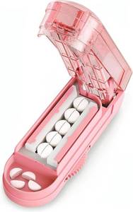 lot 20035 image: ONE PIX Multiple Pill Cutter Splitter for Small and Tiny Pills, Accurate 12 Tablet Splitter with Adjustable Bars and Hidden Blade, Safely Cuts Large Medication for Seniors and Pets, Pink