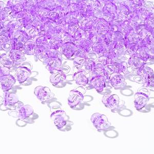 lot 20044 image: XINHUIDALSQ 150 Mini Acrylic Pacifiers for Baby Shower Girl Game, 0.86 Inch Bulk Chupones para Gender Reveal Party Favors Table Decoration (Purple)