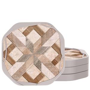 lot 20046 image: UMIRRO Absorbent Felt Coasters for Drinks, Rustic Farmhouse Cup Coaster for Coffee Table Decor, Small Unique Birthday Gift Ideas for Men, Dad, Him, Women Mom, Her, 4in, Brown, Set of 4