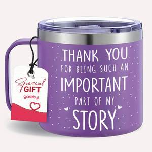lot 20047 image: Gossby Thank You Gift for Women - 14oz Insulated Coffee Tumbler Mug - Thank You for Being An Important Part - Appreciation, Birthday Gift for Teacher, Coworker, Friend - Travel Cup with Lid, Straw