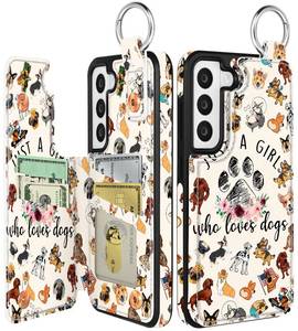 lot 20054 image: Shorogyt for Samsung S22 Wallet Case with Card Holder - Cute for Women Men Girls Designer Dog Lover Pattern Kickstand Magnetic Clasp Back Flip Folio Leather Phone Cases for Galaxy S22