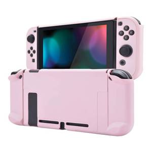 lot 20055 image: eXtremeRate PlayVital Back Cover for Nintendo Switch Console, NS Joycon Handheld Separable Protector Hard Shell, Dockable Protective Case for Nintendo Switch - Peach Blossom Pink (NOT for Switch 2)