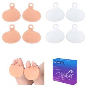lot 20064 image: Metatarsal Pads Women Men Ball of Foot Cushion,Relieve Pressure and Pain,Help Metatarsalgia,Mortons,Neuroma,Calluses Blisters (4 pairs-2white 2beige, M)