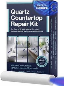 lot 20094 image: Quartz Countertop Repair Kit DIY (3 Colors  Polisher) - Made by Engineers I Also for Granite, Acrylic, Fiberglass, Porcelain, Tile and Ceramic Surfaces I Easy Process and Quick Results