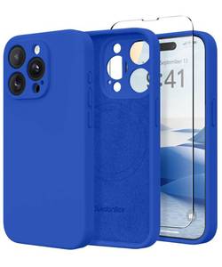 lot 20097 image: SuydanBox Magnetic for iPhone 15 Pro Max Case, Compatible with MagSafe, Full Camera ProtectionScreen Protector Silicone Shockproof Protective Phone Case for iPhone 15 Pro Max 6.7in, Klein Blue