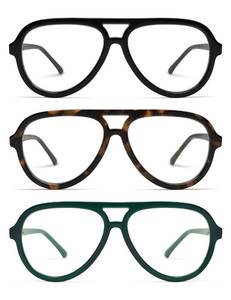 lot 20102 image: AMOMOMA 3 Pack Retro Aviator Reading Glasses for Women Men,Classic Large Oversized Reader Blue Light Computer Frame AM6111 C1C2C3 2.0 X
