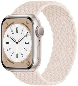 lot 20107 image: OMECKY Elastic Band Compatible with Apple Watch Band Series 1110 42mm, 987 41mm, 654 40mm for Women Men, Nylon Stretchy Braided Solo Loop Sport Strap for iWatch SE 123, XS Starlight
