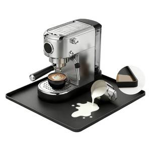 lot 20473 image: WZGUSXN 16-inch Coffee Mat - Heat Resistant Silicone for Coffee Bar and Kitchen Counter - Bar Mat for Countertops - Decor Under Espresso Machine and Makers (Black)
