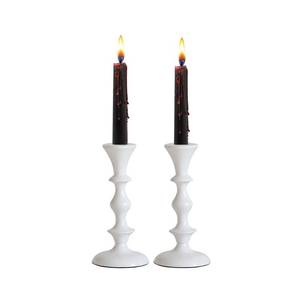 lot 20481 image: Rely White Metal Taper Candle Holders Set of 2 � 5.75in Decorative Candlestick Holders for Table Centerpiece, Home Dcor, Dining Table, Wedding and Party Decorations