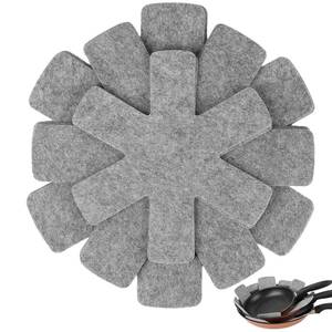 lot 20491 image: BOYAN Pot and Pan Protectors, Set of 12 and 3 Different Size, Cookware Dividers PadsStacking Pan ProtectorsPot Separators Pads for Protecting and Separating Pots Pans