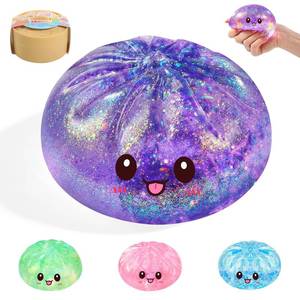 lot 20494 image: Glitter Dumpling Squishy,Rare Style Sugar Squishies Dumpling Mystery Box, Viral Bao Bun Squeeze Toy,Stress Relief Fidget Toys (Purple)