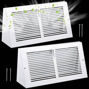 lot 1706 image: Yaocom 1 Pcs Baseboard Vent Covers with Damper Duct Opening 12 x 6 Inches Duct Opening Size Steel Triangular Baseboard Return Air Grille with Damper Air Register Vent Cover Grill Diffuser Outer