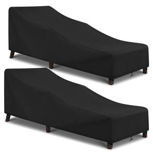 lot 1735 image: Arcedo Patio Chaise Lounge Cover Waterproof 2 Pack, Lounge Chair Covers for Outdoor Pool Lounger and Patio Furniture, 80 x 30 x 26 H, Black